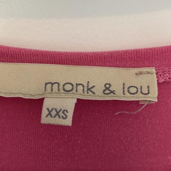 Monk & Lou | XXS pink flowy, long T-shirt - Picture 3 of 4